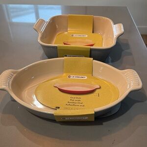 Le Creuset Stoneware Baking Dish in Gray and Cream